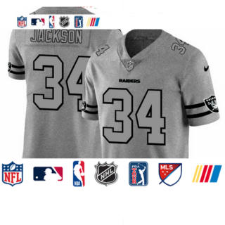 Las Vegas Raiders #34 Bo Jackson Men's Nike Gray Gridiron II Vapor Untouchable Limited NFL Jersey