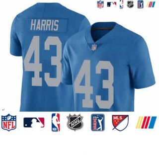 Lions #43 Will Harris Blue Throwback Men's Stitched Football Vapor Untouchable Limited Jersey