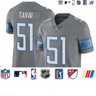 Lions #51 Jahlani Tavai Gray Youth Stitched Football Limited Rush Jersey