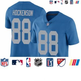 Lions #88 T.J. Hockenson Blue Throwback Men's Stitched Football Vapor Untouchable Limited Jersey
