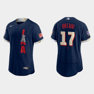 Los Angeles Angels #17 Shohei Ohtani 2021 Mlb All Star Game Authentic Navy Jersey_1