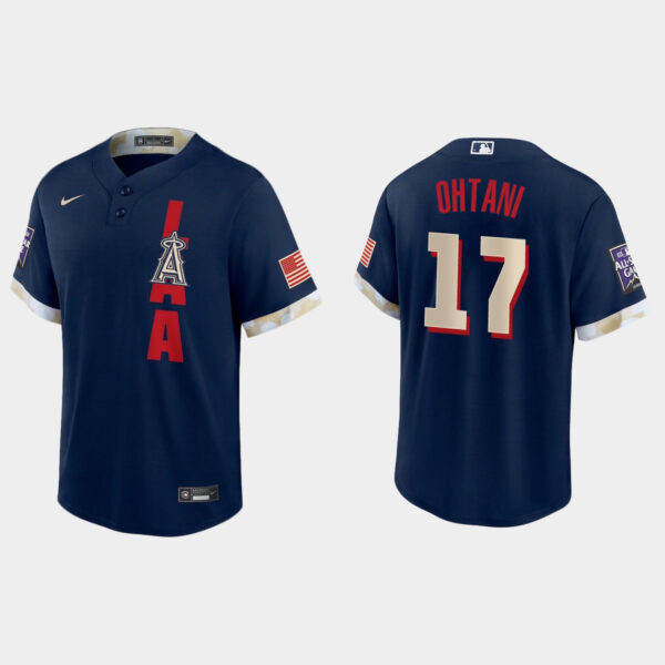 Los Angeles Angels #17 Shohei Ohtani 2021 Mlb All Star Game Fan's Version Navy Jersey_1