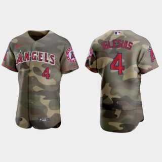 Los Angeles Angels #4 Jose Iglesias Men's Nike 2021 Armed Forces Day Authentic MLB Jersey -Camo