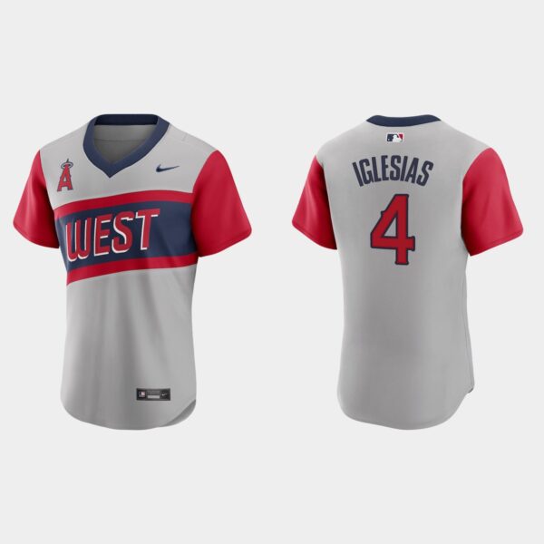 Los Angeles Angels #4 Jose Iglesias Men's Nike Gray 2021 Little League Classic Authentic MLB Jersey
