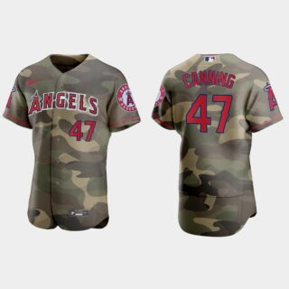 Los Angeles Angels #47 Griffin Canning Men's Nike 2021 Armed Forces Day Authentic MLB Jersey -Camo