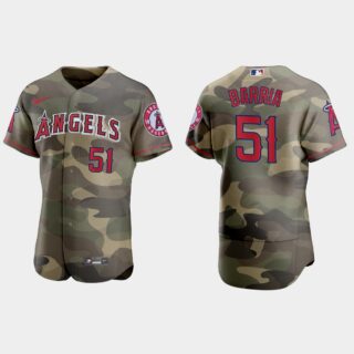 Los Angeles Angels #51 Jaime Barria Men's Nike 2021 Armed Forces Day Authentic MLB Jersey -Camo