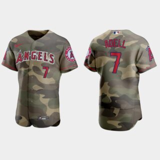 Los Angeles Angels #7 Jo Adell Men's Nike 2021 Armed Forces Day Authentic MLB Jersey -Camo