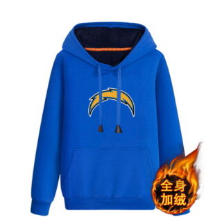 Los Angeles Chargers Blue Men's Winter Thicken NFL Pullover Hoodie