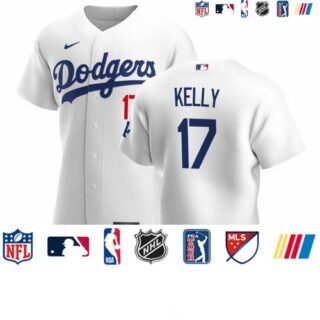 Los Angeles Dodgers #17 Joe Kelly Men's Nike White Home 2020 Authentic Player MLB Jersey