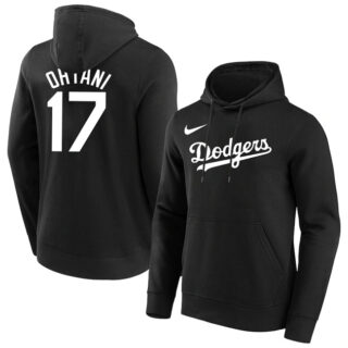 Los Angeles Dodgers #17 Shohei Ohtani Black Name & Number Pullover Hoodies