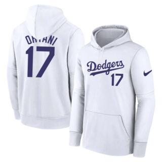 Los Angeles Dodgers #17 Shohei Ohtani White Name & Number Pullover Hoodies