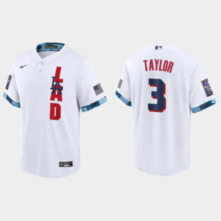 Los Angeles Dodgers #3 Chris Taylor 2021 Mlb All Star Game Fan's Version White Jersey