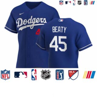 Los Angeles Dodgers #45 Matt Beaty Men's Nike Royal Alternate 2020 Authentic Player MLB Jersey