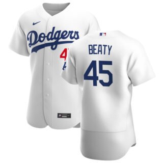 Los Angeles Dodgers #45 Matt Beaty Men's Nike White Home 2020 Authentic Player MLB Jersey