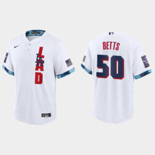 Los Angeles Dodgers #50 Mookie Betts 2021 Mlb All Star Game Fan's Version White Jersey