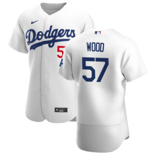 Los Angeles Dodgers #57 Alex Wood Men's Nike White Home 2020 Authentic Player MLB Jersey