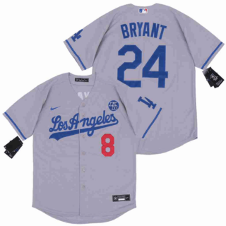 Los Angeles Dodgers 8 & 24 Gray 2020 Nike KB Cool Base Jersey