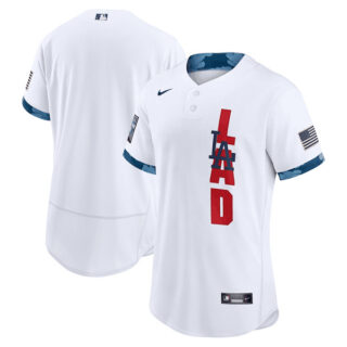 Los Angeles Dodgers Blank 2021 White All-Star Flex Base Stitched MLB Jersey