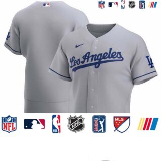 Los Angeles Dodgers Men's Nike Gray Road 2020 Authentic Official Team MLB Jersey