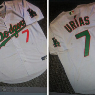 Los Angeles Dodgers Mexican #7 Julio Urias World Series custom Jersey