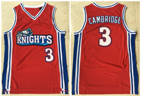 Los Angeles Knights 3 Calvin Cambridge Red Movie Basketball Jersey