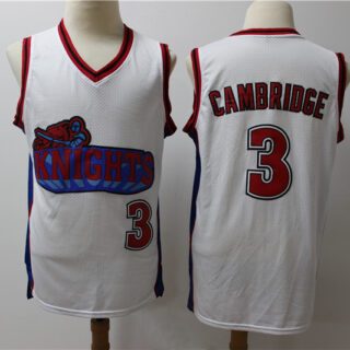 Los Angeles Knights 3 Calvin Cambridge White Movie Basketball Jersey