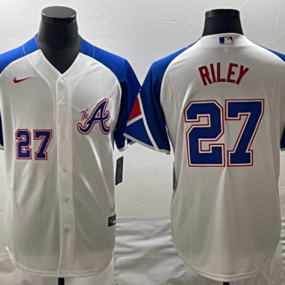 MLB Braves 27 Riley White City Connect Cool Base Men Jerseys