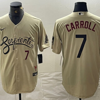 MLB Diamondbacks 7 Corbin Carroll Cream City Nike Cool Base Men Jersey