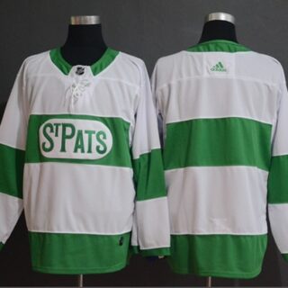 Maple Leafs Blank White Authentic St. Pats Stitched Hockey Jersey
