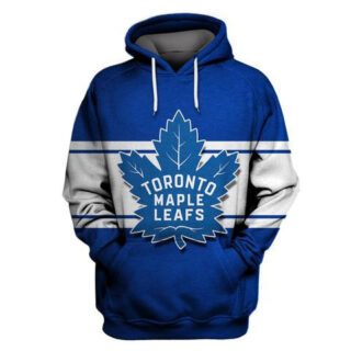 Maple Leafs Blue Fashion All Stitched Hooded Sweatshirt
