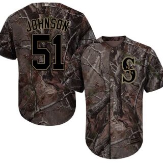 Mariners #51 Randy Johnson Camo Realtree Collection Cool Base Stitched Baseball Jersey