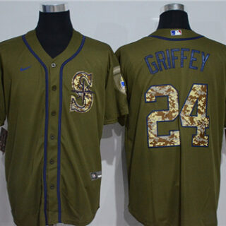 Mariners 24 Ken Griffey Jr. Olive 2020 Nike Cool Base Jersey