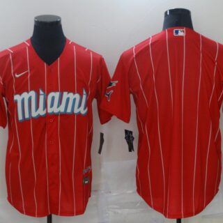 Marlins Blank Red 2021 City Connect Cool Base Jersey
