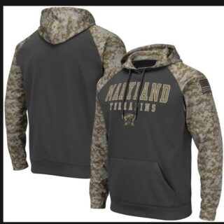 Maryland Terrapins Gray Camo Men's Pullover Hoodie