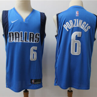 Mavericks 6 Kristaps Porzingis Blue Nike Swingman Jersey