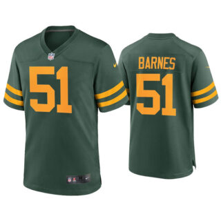 Men's #51 Packers Krys Barnes Alternate Limited Green Jersey