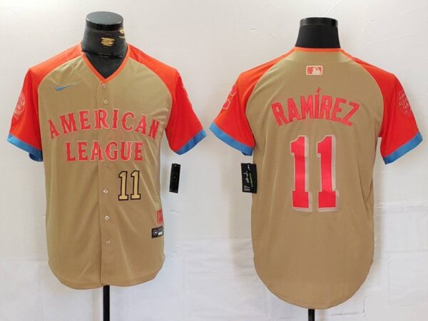Men's American League #11 José Ramírez Cream 2024 All-Star Limited Stitched Jerseys