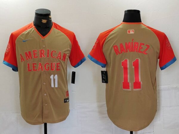 Men's American League #11 José Ramírez Cream 2024 All-Star Limited Stitched Jerseys