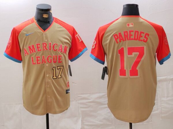 Men's American League #17 Isaac Paredes Cream 2024 All-Star Limited Stitched Jerseys