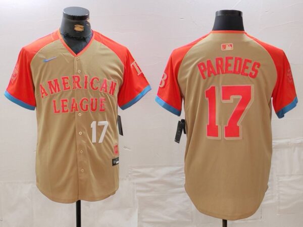 Men's American League #17 Isaac Paredes Cream 2024 All-Star Limited Stitched Jerseys