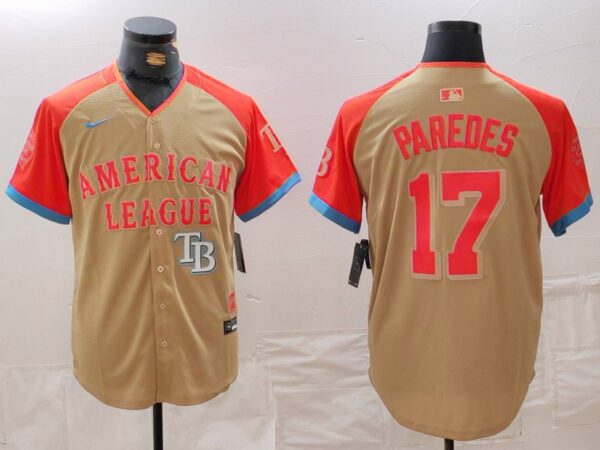 Men's American League #17 Isaac Paredes Cream 2024 All-Star Limited Stitched Jerseys