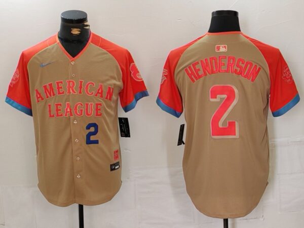 Men's American League #2 Gunnar Henderson Cream 2024 All-Star Elite Stitched Baseball Jerseys