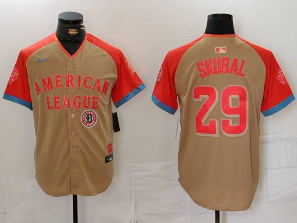 Men's American League #29 Tarik Skubal Cream 2024 All-Star Limited Stitched Baseball Jerseys