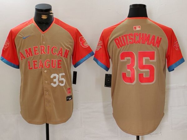 Men's American League #35 Adley Rutschman Cream 2024 All-Star Elite Stitched Baseball Jerseys