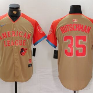 Men's American League #35 Adley Rutschman Cream 2024 All-Star Elite Stitched Baseball Jerseys