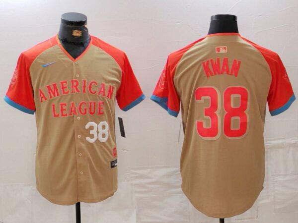 Men's American League #38 Steven Kwan Cream 2024 All-Star Limited Stitched Jerseys
