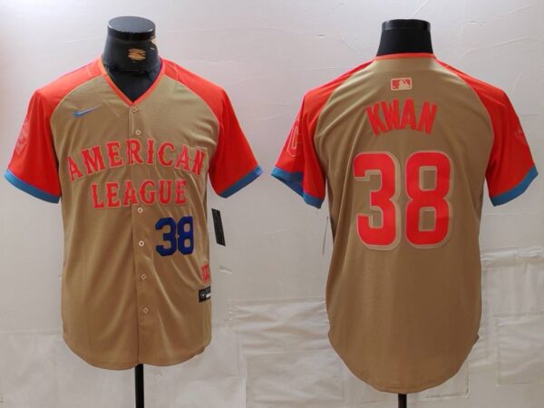 Men's American League #38 Steven Kwan Cream 2024 All-Star Limited Stitched Jerseys