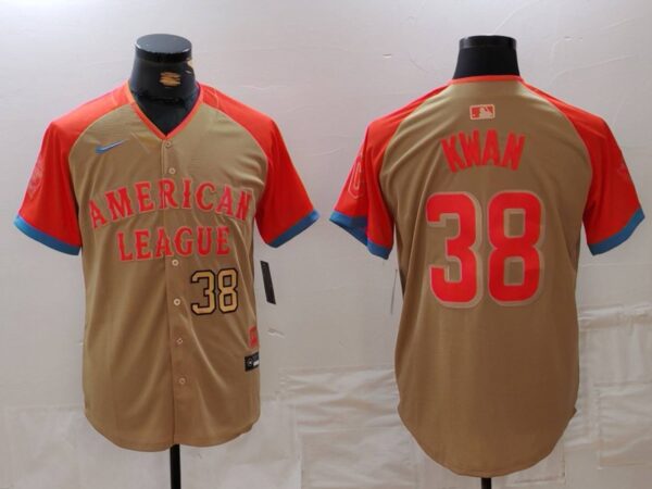 Men's American League #38 Steven Kwan Cream 2024 All-Star Limited Stitched Jerseys