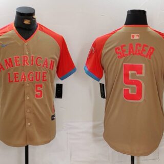 Men's American League #5 Corey Seager Cream 2024 All-Star Limited Stitched Baseball Jerseys