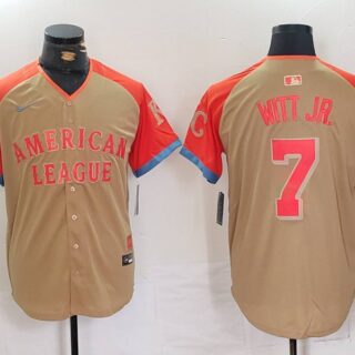 Men's American League #7 Bobby Witt Jr. Cream 2024 All-Star Limited Stitched Jerseys